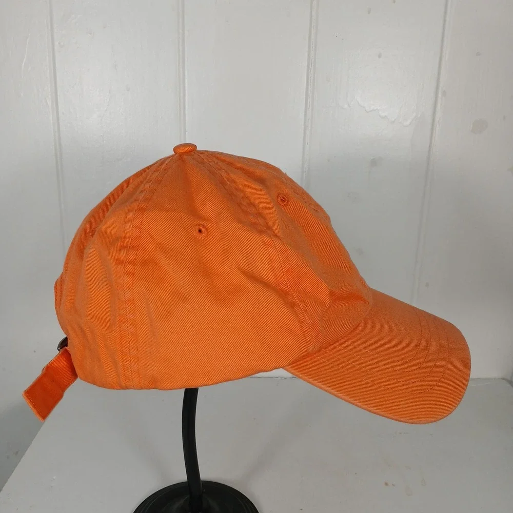 Polo Ralph Lauren Dad Hat Men OS Orange Blue Pony Logo Cotton Chino Twill Cap